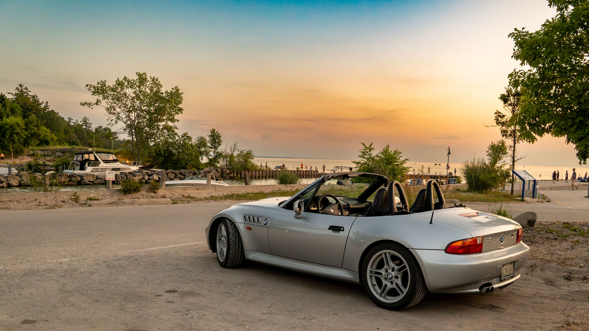 The Z3 at the Grand Bend marina at sunset