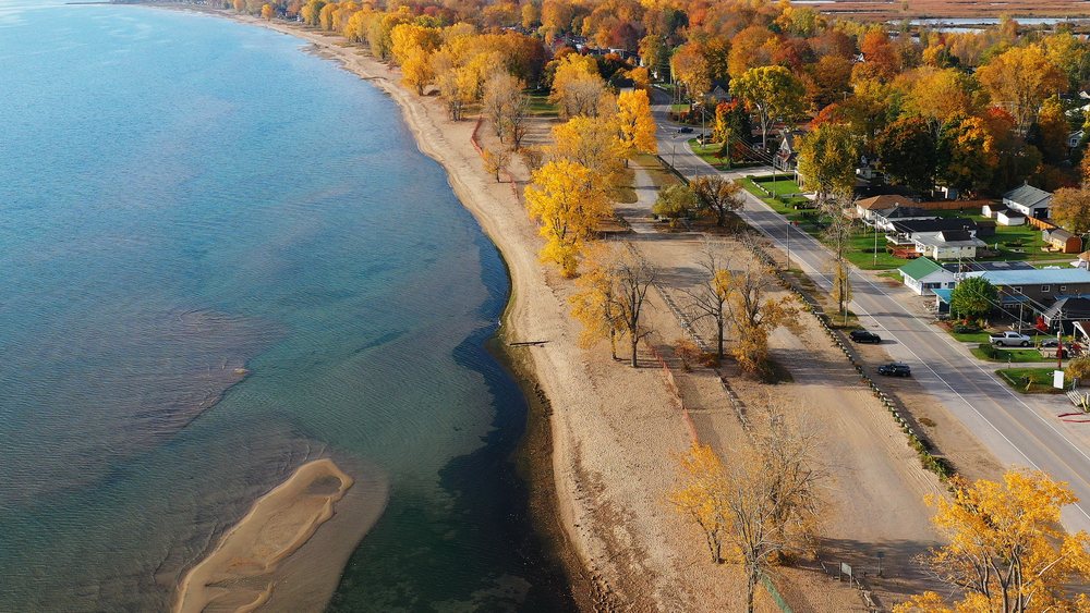 Turkey Point beach on Lake Erie in autumn